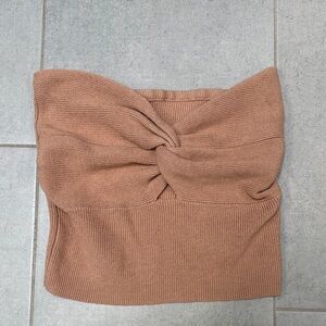 Tan Knitted Tube Top